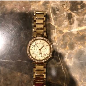 Michael Kors Studded Chronograph Gold Watch
